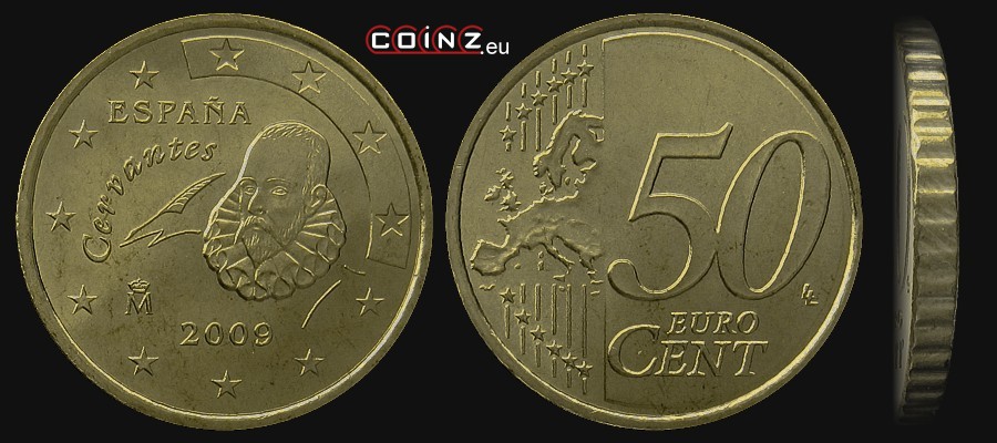 50 euro centów 2007-2009 - monety Hiszpanii