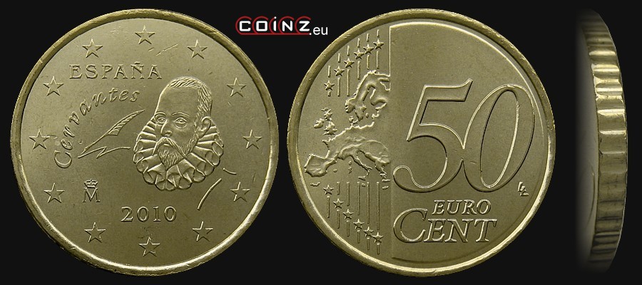 50 euro centów od 2010 - monety Hiszpanii