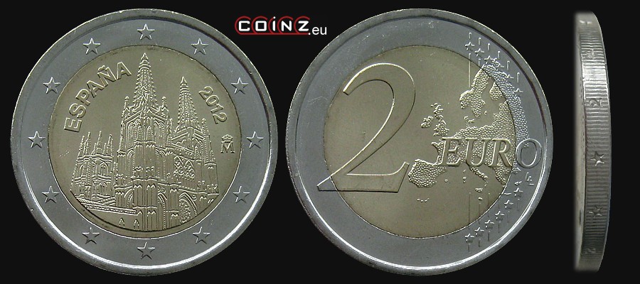 2 euro 2012 - Katedra w Burgos - monety Hiszpanii