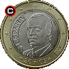 1 euro 2007-2009 - układ awersu do rewersu
