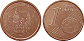 Monety Hiszpanii - 1 euro cent 1999-2009