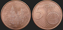 Monety Hiszpanii - 5 euro centów od 2010