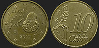 Monety Hiszpanii - 10 euro centów od 2010