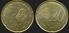 Monety Hiszpanii - 20 euro centów od 2010