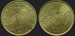 Monety Hiszpanii - 50 euro centów 1999-2006