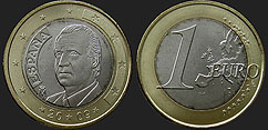 Monety Hiszpanii - 1 euro 2007-2009