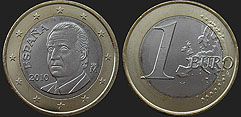 Monety Hiszpanii - 1 euro od 2010