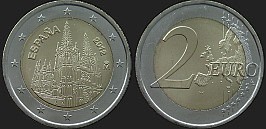 Monety Hiszpanii - 2 euro 2012 Katedra w Burgos