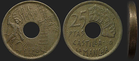 25 peset 1996 - monety Hiszpanii