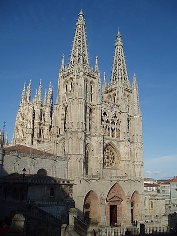 Widok z zachodu na katedrę w Burgos