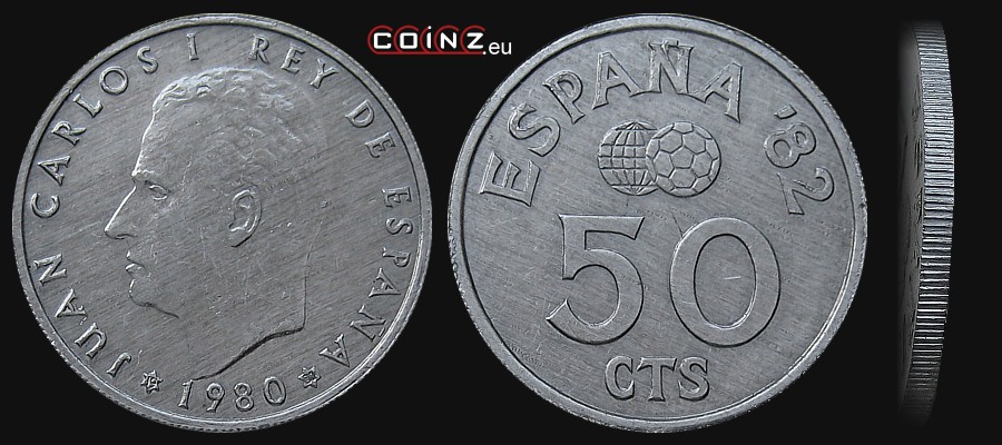 50 centymów 1980 - Mundial Hiszpania '82 - monety Hiszpanii