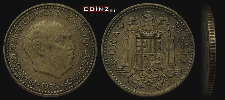 1 peseta 1948-1967 - monety Hiszpanii
