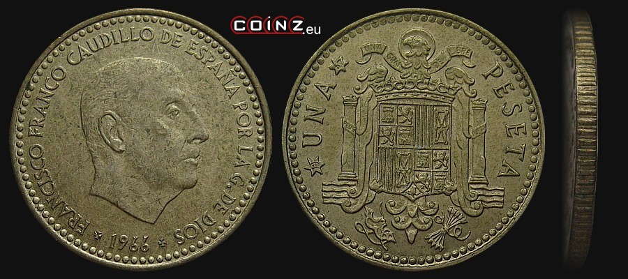1 peseta 1967-1975 - monety Hiszpanii