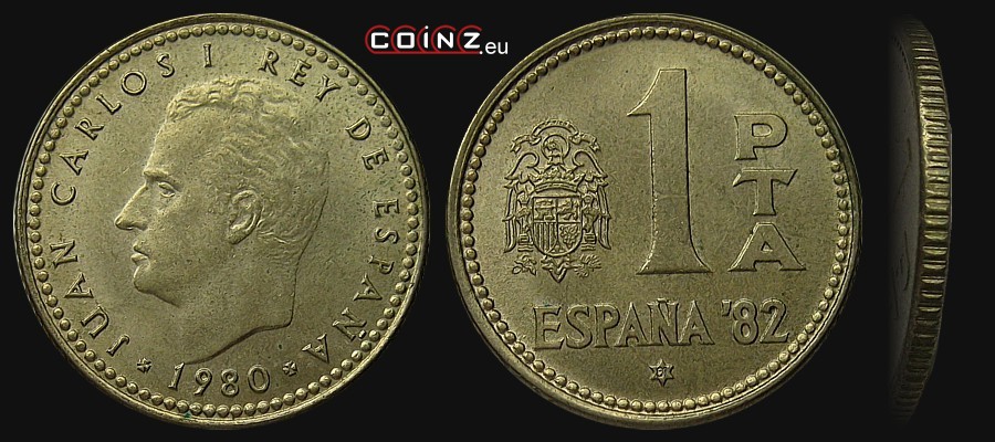 1 peseta 1980-1982 - Mundial Hiszpania '82 - monety Hiszpanii