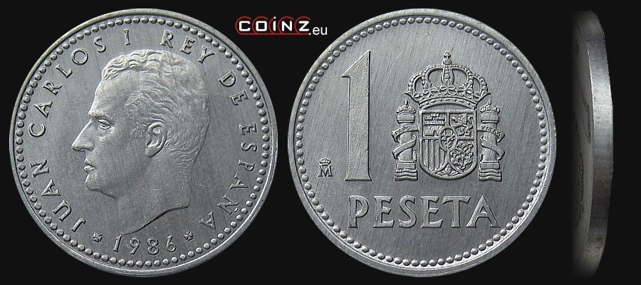 1 peseta 1982-1989 - monety Hiszpanii