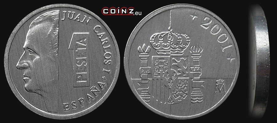 1 peseta 1989-2001 - monety Hiszpanii