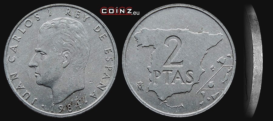 2 pesety 1982-1984 - monety Hiszpanii