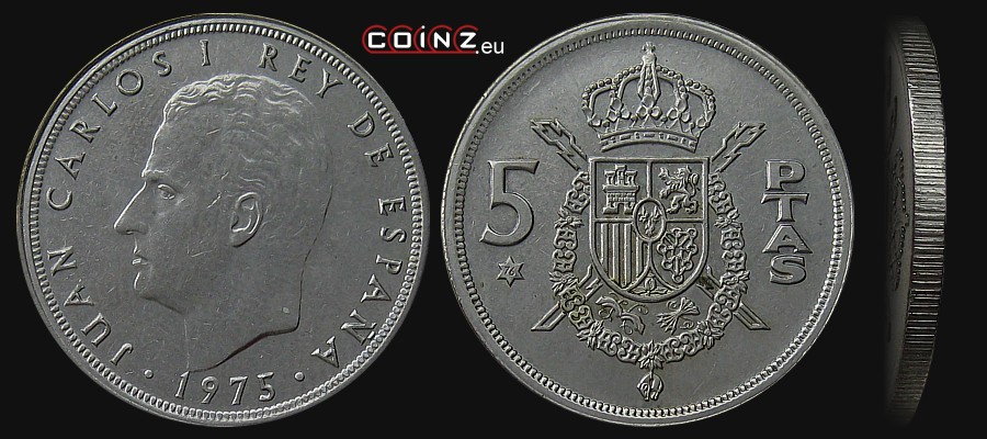 5 peset 1976-1980 - monety Hiszpanii