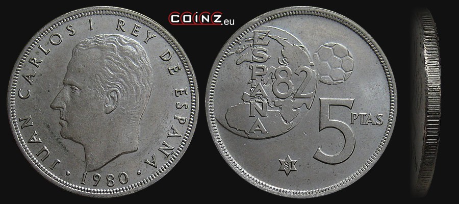 5 peset 1980-1982 - Mundial Hiszpania '82 - monety Hiszpanii