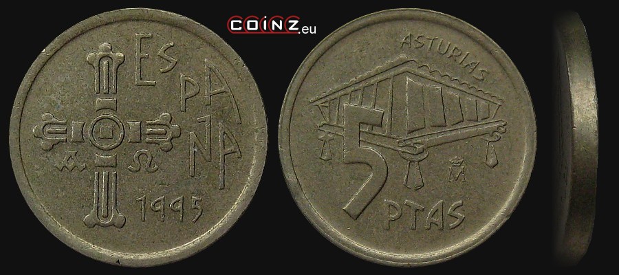 5 peset 1995 Asturia - monety Hiszpanii