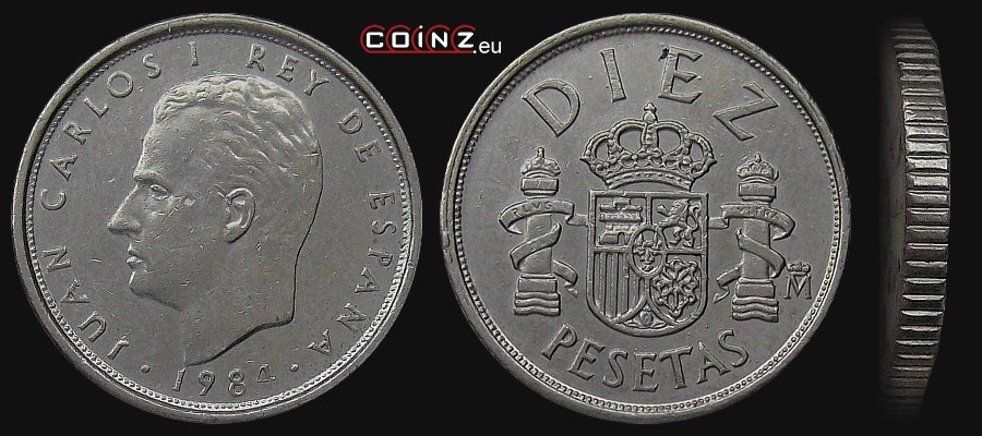 10 peset 1983-1985 - monety Hiszpanii
