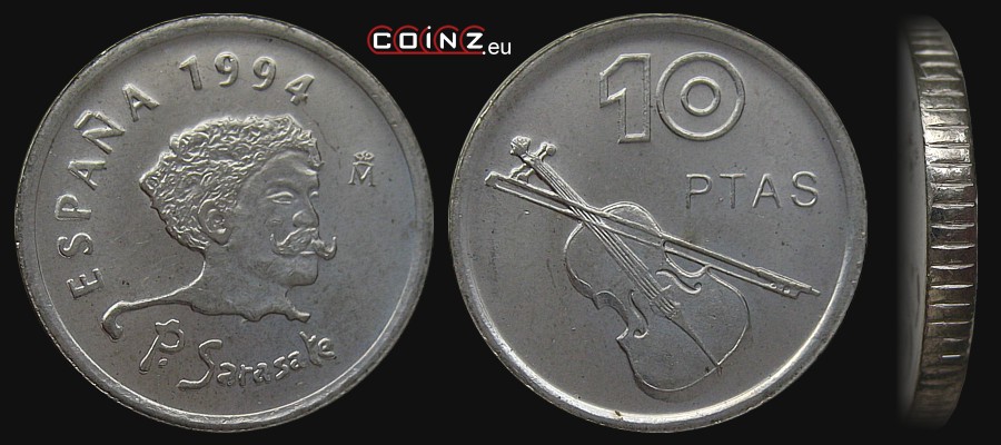 10 peset 1994 Pablo Sarasate - monety Hiszpanii