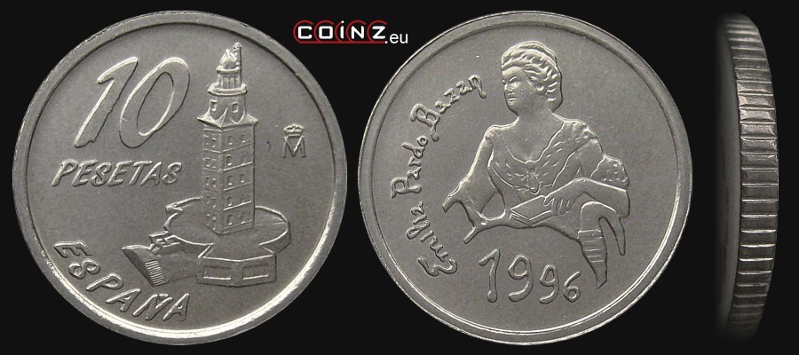 10 peset 1996 Emilia Pardo Bazán - monety Hiszpanii