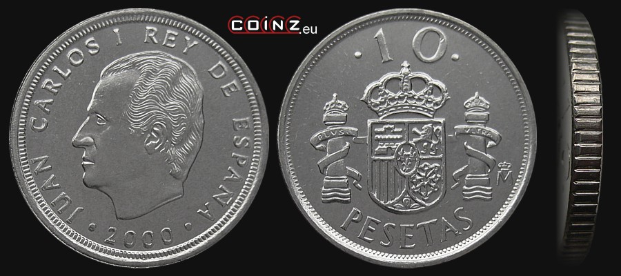 10 peset 1998-2000 - monety Hiszpanii