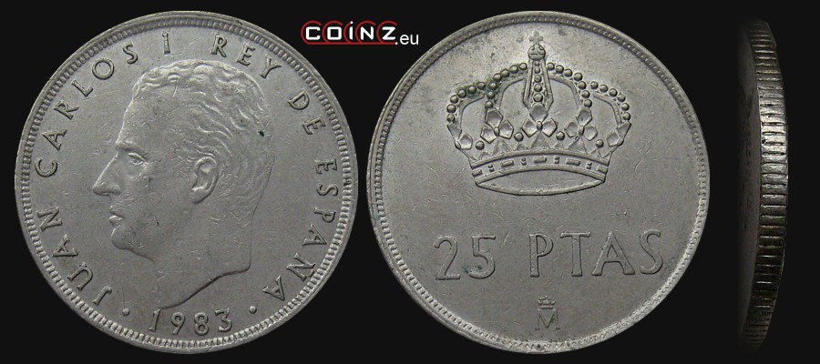 25 peset 1982-1984 - monety Hiszpanii