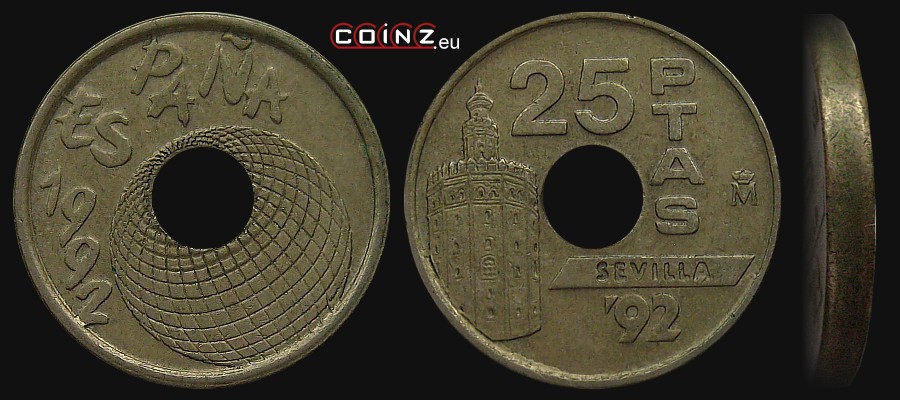 25 peset 1992 EXPO - Torre del Oro - monety Hiszpanii 25 peset 1992 EXPO - Torre del Oro - monety Hiszpanii