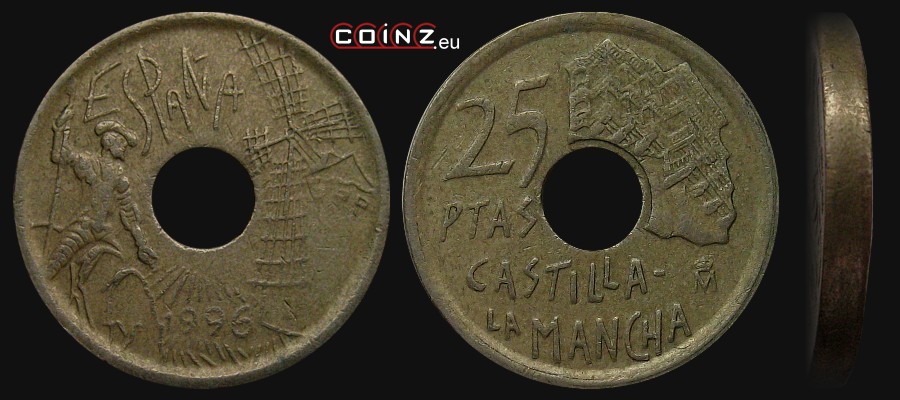 25 peset 1996 Kastylia-La Mancha - monety Hiszpanii