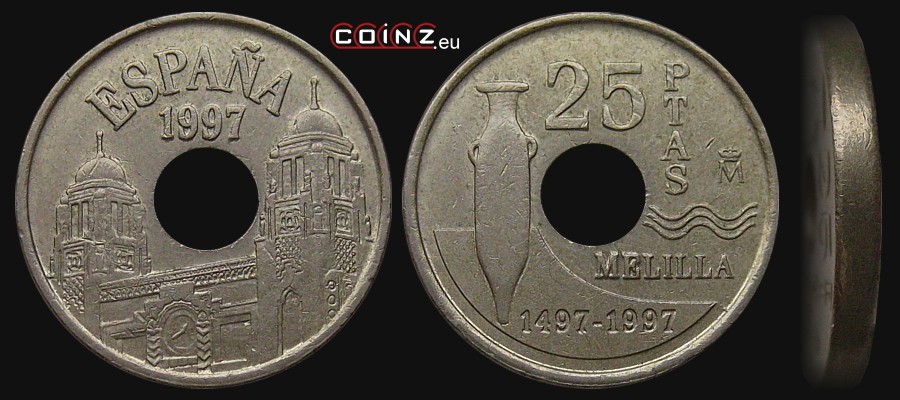 25 peset 1997 Melilla - monety Hiszpanii