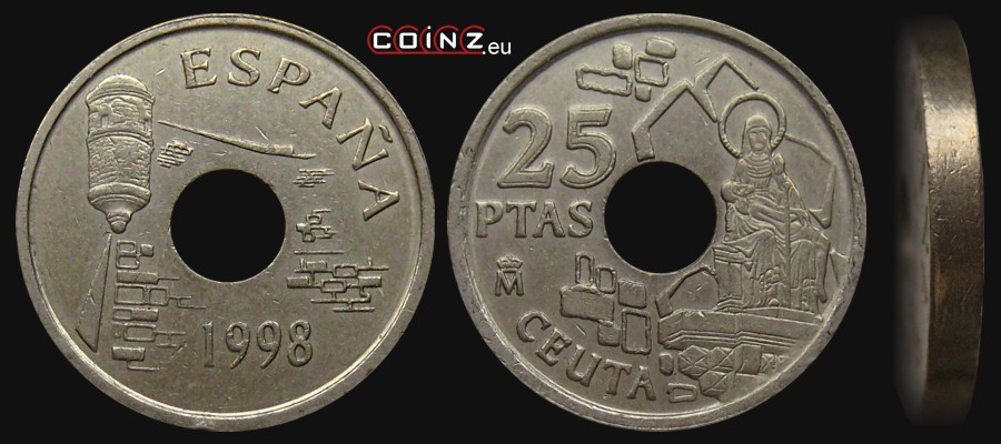 25 peset 1998 Ceuta - monety Hiszpanii