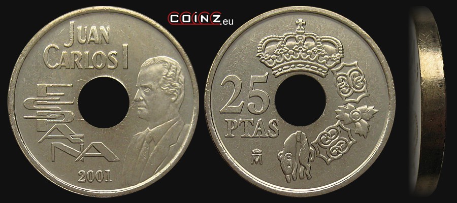 25 peset 2000-2001 - monety Hiszpanii