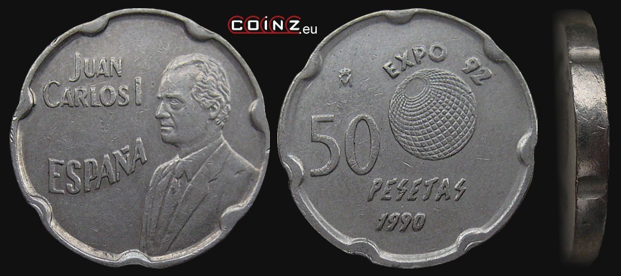 50 peset 1990 EXPO'92 Sewilla - monety Hiszpanii