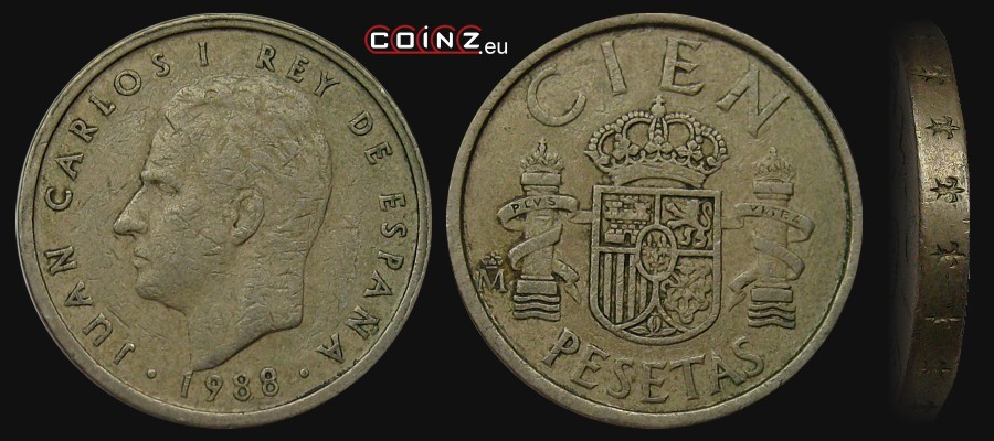 100 peset 1982-1990 - monety Hiszpanii