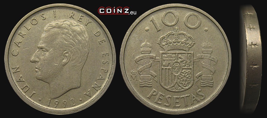 100 peset 1992 - monety Hiszpanii