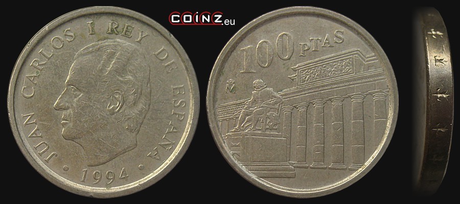 100 peset 1994 Diego Velázquez - Muzeum Prado - monety Hiszpanii