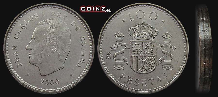 100 peset 1998-2000 - monety Hiszpanii