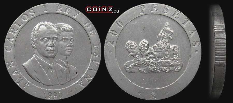 200 peset 1990 Statua Kybele - monety Hiszpanii