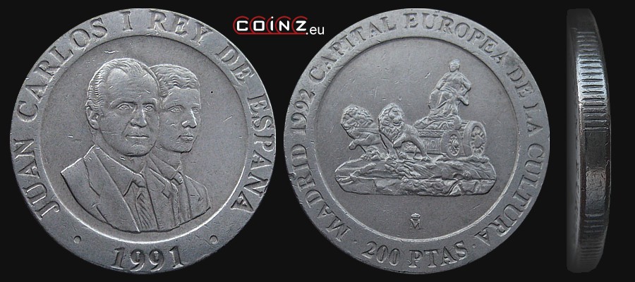 200 peset 1991 Madryt - Statua Kybele - monety Hiszpanii