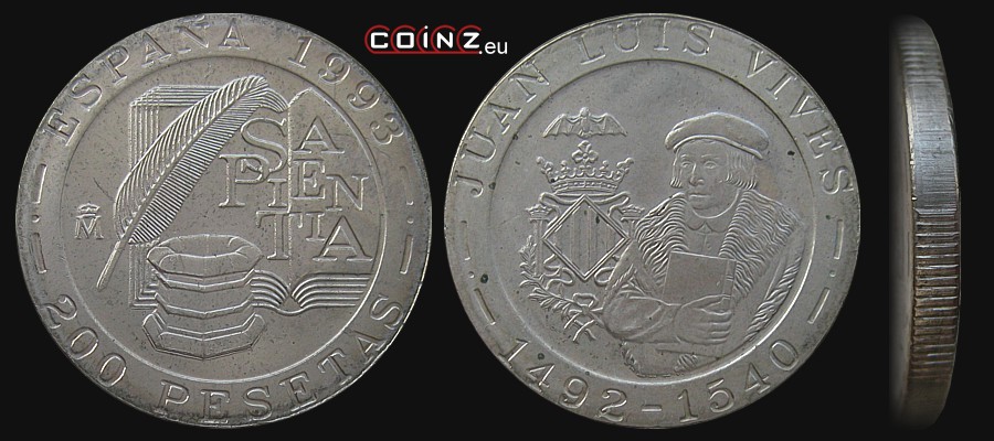200 peset 1993 Juan Luis Vives - monety Hiszpanii