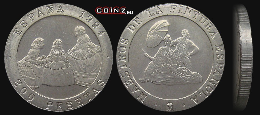 200 peset 1994 Velázquez i Goya - monety Hiszpanii