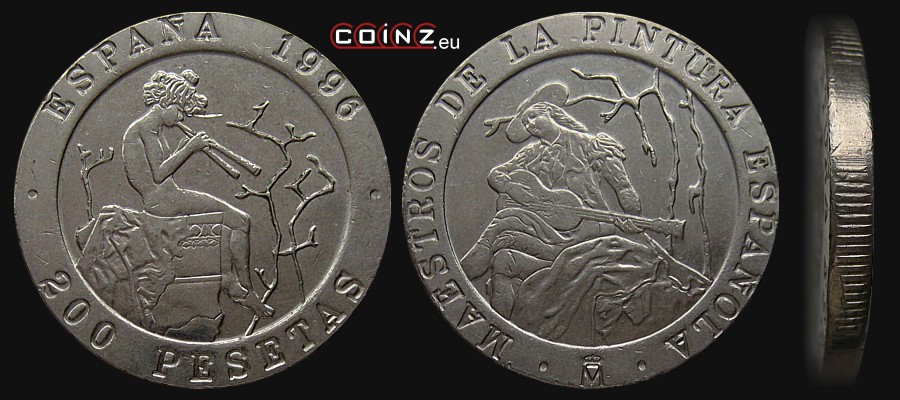200 peset 1996 Fortuny i Bayeu - monety Hiszpanii