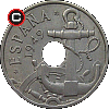 50 centymów 1951 - układ awersu do rewersu