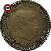 1 peseta 1948-1967 - układ awersu do rewersu