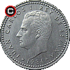 1 peseta 1982-1989 - układ awersu do rewersu