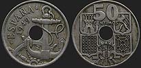 Monety Hiszpanii - 50 centymów 1951-1965
