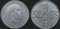Monety Hiszpanii - 50 centymów 1967-1975