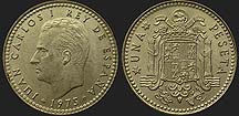 Monety Hiszpanii - 1 peseta 1976-1980